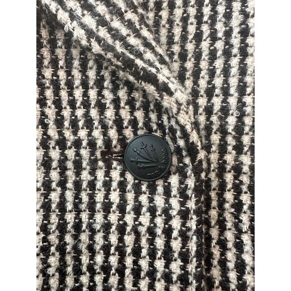 Rag & Bone Mina Houndstooth Brown Plaid Wool Coat XL - Picture 9 of 12